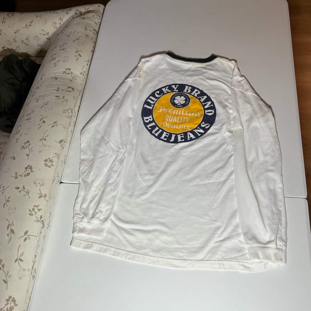 Lucky Brand White Long Sleeve Tee